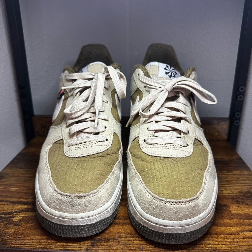 Nike Cream and Brown Sneakers Suede Air Force Ones